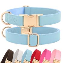 Coleira de cachorro PET ARTIST de couro macio para cães grandes azul Coleira de cachorro PET ARTIST de couro macio para cães grandes azul