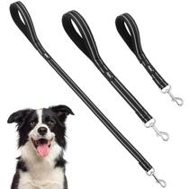 Coleira de cachorro PUPTECK curta reflexiva de nylon com alça acolchoada, 3 pacotes