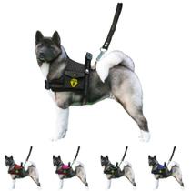 Coleira De Cachorros Grandes Porte Peitoral Com Bolso Lateral + Guia Com Mola Amortecedora Para Cães Labrador Rottweiler Coleira De Cachorros Grandes Porte Peitoral Com Bolso Lateral + Guia Com Mola Amortecedora Para Cães Labrador Rottweiler