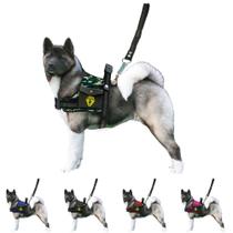 Coleira De Cachorros Grandes Porte Peitoral Com Bolso Lateral + Guia Com Mola Amortecedora Para Cães Labrador Rottweiler Coleira De Cachorros Grandes Porte Peitoral Com Bolso Lateral + Guia Com Mola Amortecedora Para Cães Labrador Rottweiler