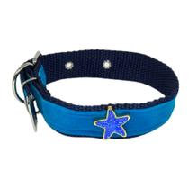 Coleira de Camurça Com Aplique 25mm para Cachorro Nicapet Cor Azul nº 3 Coleira de Camurça Com Aplique 25mm para Cachorro Nicapet Cor Azul nº 3