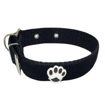 Coleira de Camurça Com Aplique 25mm para Cachorro Nicapet Preta nº 6 Coleira de Camurça Com Aplique 25mm para Cachorro Nicapet Preta nº 6
