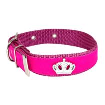 Coleira de Camurça Com Aplique 25mm pra Cachorro Nicapet Cor Rosa nº 3 Coleira de Camurça Com Aplique 25mm pra Cachorro Nicapet Cor Rosa nº 3