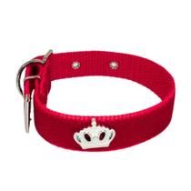 Coleira de Camurça Com Aplique para Cachorro Nicapet 25mm Cor Vermelha nº 6 Coleira de Camurça Com Aplique para Cachorro Nicapet 25mm Cor Vermelha nº 6