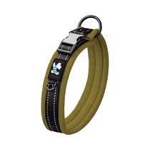 Coleira De Cão Ajustável Em Nylon Refletivo Com Almofada E Fivela Para Viagens E Caminhadas, Alta