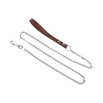 Coleira De Cão De Metal Resistente Com Cabo De Couro, Corda De Controle Longa E Forte Para Animais Coleira De Cão De Metal Resistente Com Cabo De Couro, Corda De Controle Longa E Forte Para Animais