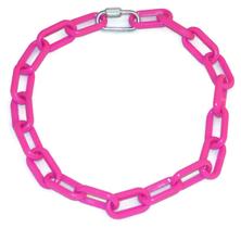 Coleira de corrente plástica para cabra 28" média rosa vermelho-rosado