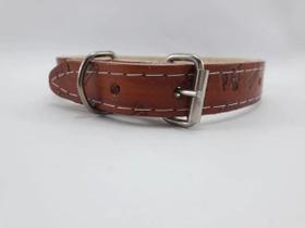 Coleira De Couro Duplo Macia Reforçada Numero 9