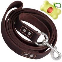 Coleira de couro para cães ADITYNA Heavy Duty 1 m x 2,5 cm para cães grandes Coleira de couro para cães ADITYNA Heavy Duty 1 m x 2,5 cm para cães grandes