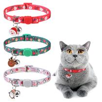 Coleira de gato DILLYBUD, pacote com 3, ajustável de 20 a 30 cm de Natal