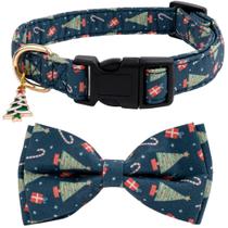 Coleira de Natal para cães de algodão com gravata borboleta para cães pequenos e grandes Coleira de Natal para cães de algodão com gravata borboleta para cães pequenos e grandes