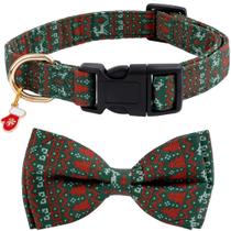 Coleira de Natal para cães de algodão com gravata borboleta para cães pequenos, médios e grandes Coleira de Natal para cães de algodão com gravata borboleta para cães pequenos, médios e grandes
