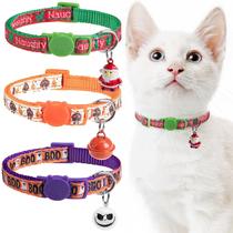 Coleira de Natal para gatos DILLYBUD com sinos para gatos 20-30cm