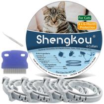 Coleira de pulgas e carrapatos ShengKou para gatos de 13,8 polegadas (pacote com 4) Coleira de pulgas e carrapatos ShengKou para gatos de 13,8 polegadas (pacote com 4)