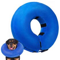 Coleira de travesseiro Crazy Felix Dog Donut alternativa após a cirurgia. Cone macio para parar de lamber a cabeça. Coleira inflável em cone para cães pequenos e médios Bulldog Pug