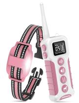 Coleira de treinamento para cães DogLinsen Vibrating 1000m rosa sem choque Coleira de treinamento para cães DogLinsen Vibrating 1000m rosa sem choque