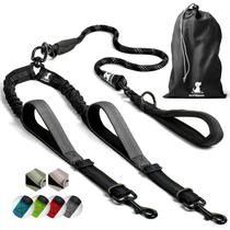 Coleira dupla para cães SparklyPets Rope Bungee para 2 cães preta Coleira dupla para cães SparklyPets Rope Bungee para 2 cães preta