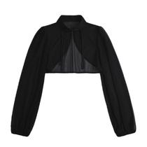 Coleira falsa preta transparente para mulher, chiffon, leve