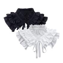 Coleira falsa Set Value, 2 peças de algodão com babados em preto e branco