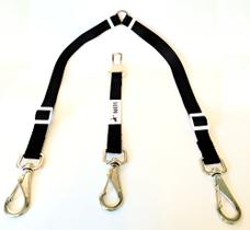 Coleira Guia Dupla Ajustável + Adaptador De Cinto Segurança - BALDI