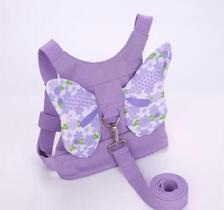 Coleira Guia Infantil Criança Mochila Segurança Perda Rosa