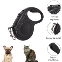 Coleira Guia Retrátil Pet Original 5m, Alta Resistência Para Animais