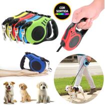 Coleira Guia Retrátil Reforçada P/ Pet Cachorros Gatos 3 Mts