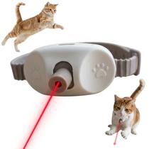 Coleira Laser Interativa Brinquedo Pratico Recarregavel Caça Colar Pet Animal Gato Estimaçao Usb Portatil