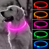 Coleira LED para cães BSEEN recarregável à prova d'água para caminhada noturna