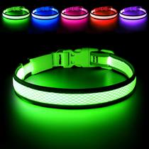 Coleira LED para cães Flashseen USB recarregável verde neon