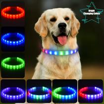 Coleira LED para cães Honiha Recarregável Light Up Impermeável