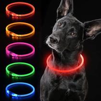 Coleira LED para cães iTayga USB recarregável para cães (vermelha)