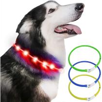 Coleira LED Recarregável para Cães - Luz Intermitente