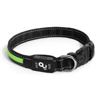 Coleira luminosa LED para cachorro ajustável verde Mimo M