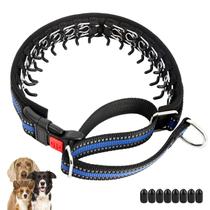 Coleira Martingale Mayerzon para cães, anti-tração, azul reflexiva