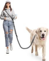 Coleira multifuncional para cães Hands Free WANFIRE cinza