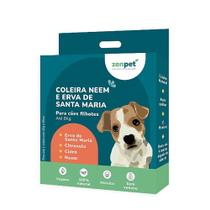 Coleira Natural Neem e Erva Santa Maria Cães Filhotes Zenpet Coleira Natural Neem e Erva Santa Maria Cães Filhotes Zenpet