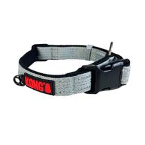Coleira p/ Cachorro Kong Nylon Collar Cinza G - 45 a 66cm