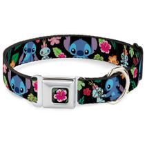 Coleira para animais de estimação com fivela Disney Stitch Scrump Tropical Flora Coleira para animais de estimação com fivela Disney Stitch Scrump Tropical Flora