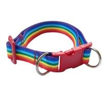 Coleira Para Cachorro Ajustável Estampa Arco Íris Coleira Para Cachorro Ajustável Estampa Arco Íris