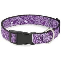 Coleira para Cachorro Buckle-Down Caveiras Roxa e Branca 3,8 cm de Largura Coleira para Cachorro Buckle-Down Caveiras Roxa e Branca 3,8 cm de Largura