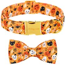 Coleira para cães Aing Pet Halloween Bowtie Ghost Pumpkin Design Coleira para cães Aing Pet Halloween Bowtie Ghost Pumpkin Design
