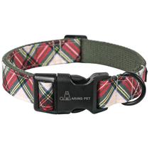 Coleira para cães Aring Pet Christmas Red Green Xadrez Algodão 34-56cm Coleira para cães Aring Pet Christmas Red Green Xadrez Algodão 34-56cm