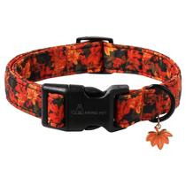 Coleira para cães Aring Pet Fall Autumn Orange Maple Leaf Tamanho XL Coleira para cães Aring Pet Fall Autumn Orange Maple Leaf Tamanho XL