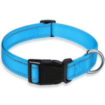 Coleira para cães BOOMIBOO de nylon reflexivo de segurança ajustável azul M Coleira para cães BOOMIBOO de nylon reflexivo de segurança ajustável azul M