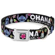 Coleira para cães Buckle-Down Lilo & Stitch Ohana significa família