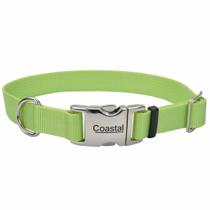 Coleira para cães Coastal com fivela de metal limão ajustável 2,5x46-66cm