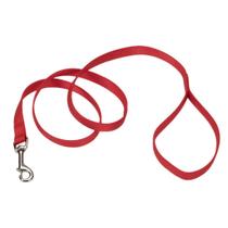 Coleira para cães Coastal, de camada única, vermelha, 1,6 cm x 1,8 m, durável
