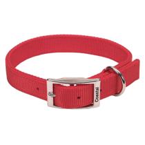 Coleira para cães Coastal de dupla camada de nylon vermelha 2,5 cm x 51 cm