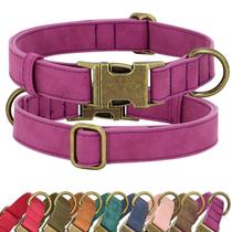 Coleira para cães Didog de couro macio durável com liberação rápida M Purple Coleira para cães Didog de couro macio durável com liberação rápida M Purple